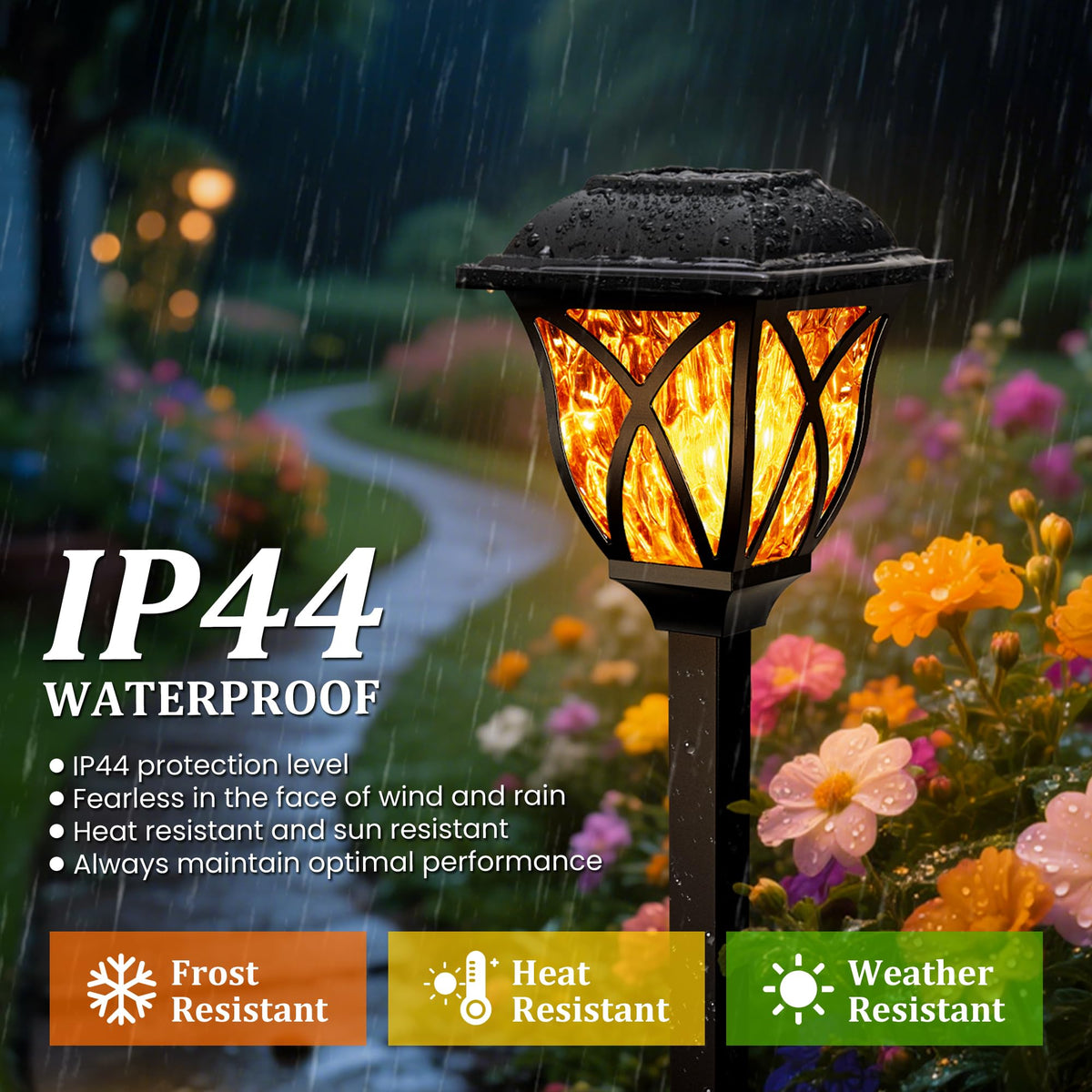 GIGALUMI 6 Pack Solar Lights Outdoor Waterproof, LED Solar Garden Lights
