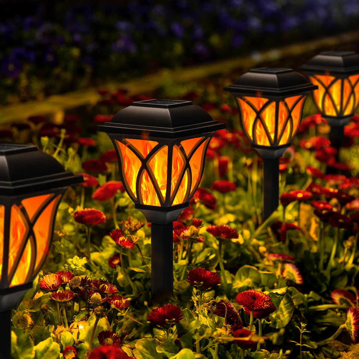 GIGALUMI 6 Pack Solar Lights Outdoor Waterproof, LED Solar Garden Lights