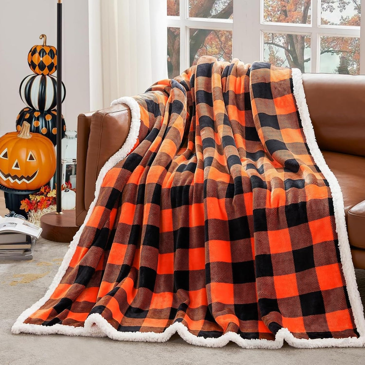 Touchat Sherpa Red and Black Buffalo Plaid Christmas Twin Blanket 60" X 70", Fuzzy Fluffy Soft Cozy Throw Blanket, Fleece Flannel Plush Microfiber Blanket for Couch Bed Sofa