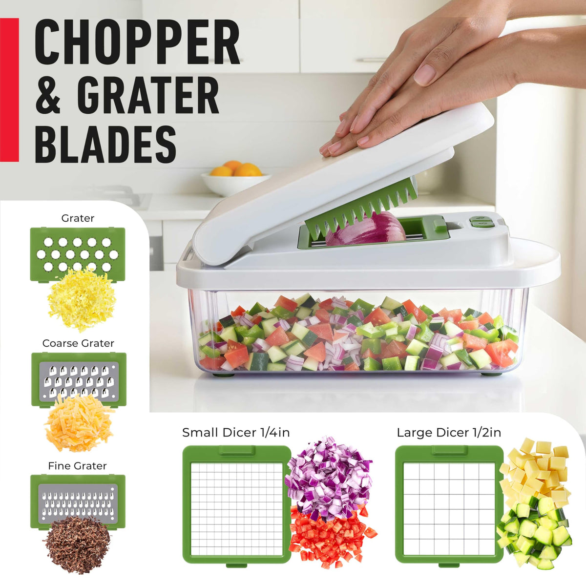 Mueller The Real Original Pro Vegetable Chopper & Mandoline Slicer, 10-in-1