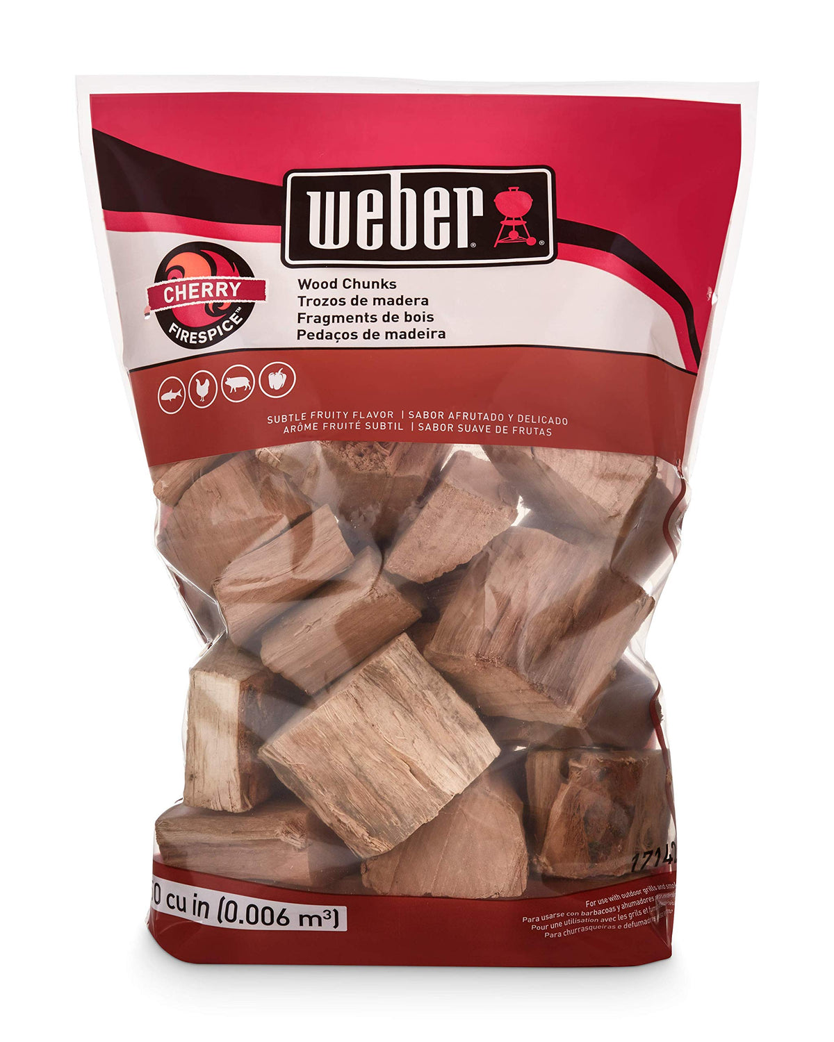 Weber® Cherry Wood Chunks, Outdoor Cooking Fuel, 4 lb