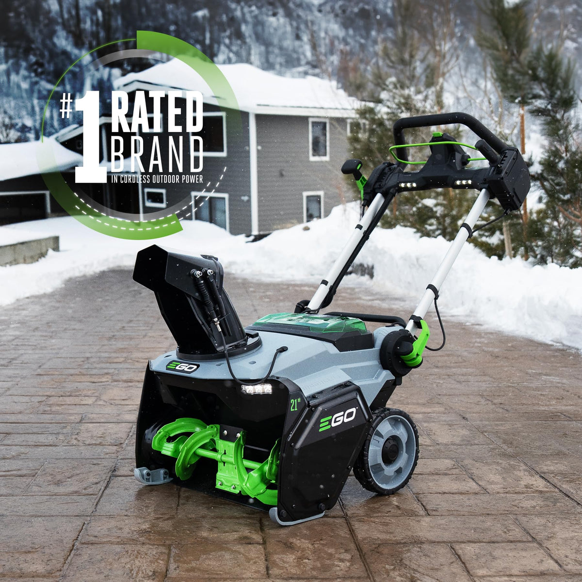 EGO Power+ 21" Electric Snow Blower, Gray/Black, Cordless Steel Auger, Includes (2) 56V 5.0Ah Batteries and Dual Port Charger, SNT2112