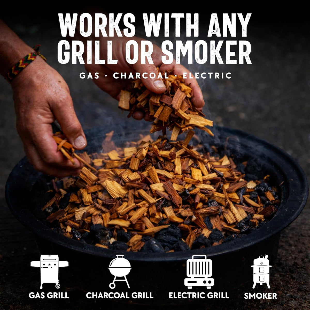Mr. Bar-B-Q Apple Wood Smoker Chips, 100% Natural Flavor, 1.8 Lb Bag