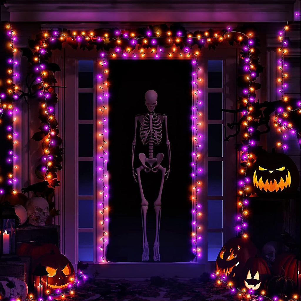 TW SHINE Halloween Lights, 400 LED 132FT Outdoor Halloween Lights Plug in with 8 Modes, Waterproof Christmas Light Outdoor, Indoor Decorations for Party Yard Haunted House Decor, Purple