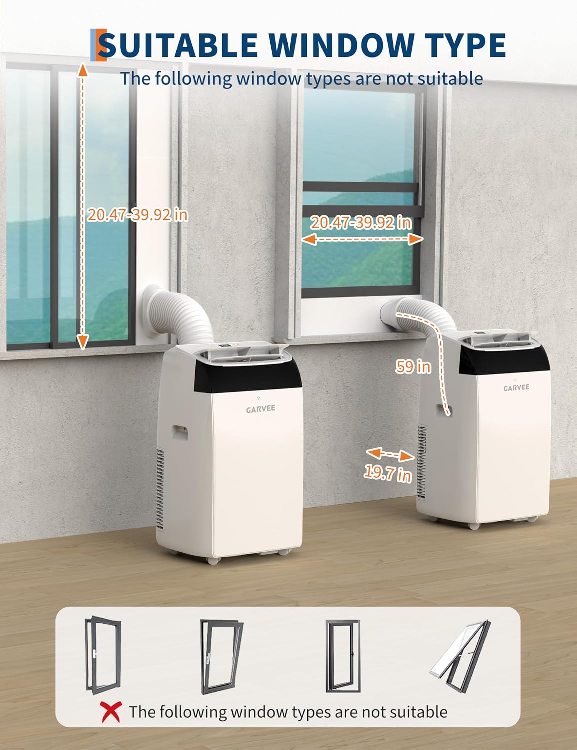 Garvee 3-in-1 Portable Air Conditioner, 14000 BTU (10200 BTU SACC) AC Unit