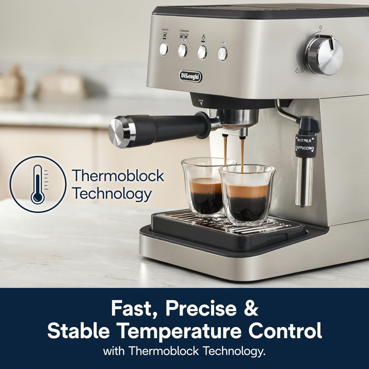 De'Longhi Stilosa Compact Manual Espresso Machine, Manual Milk Frother