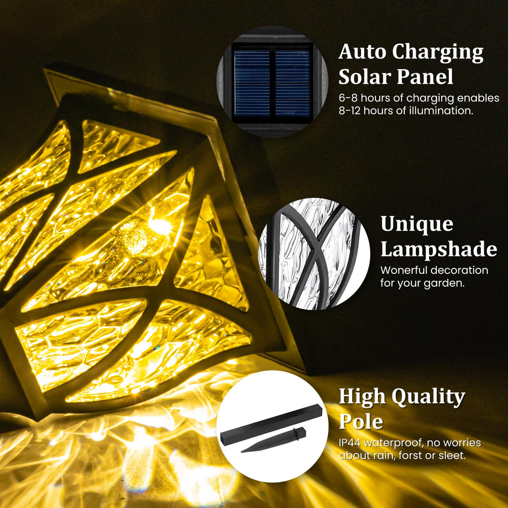GIGALUMI 6 Pack Solar Lights Outdoor Waterproof, LED Solar Garden Lights