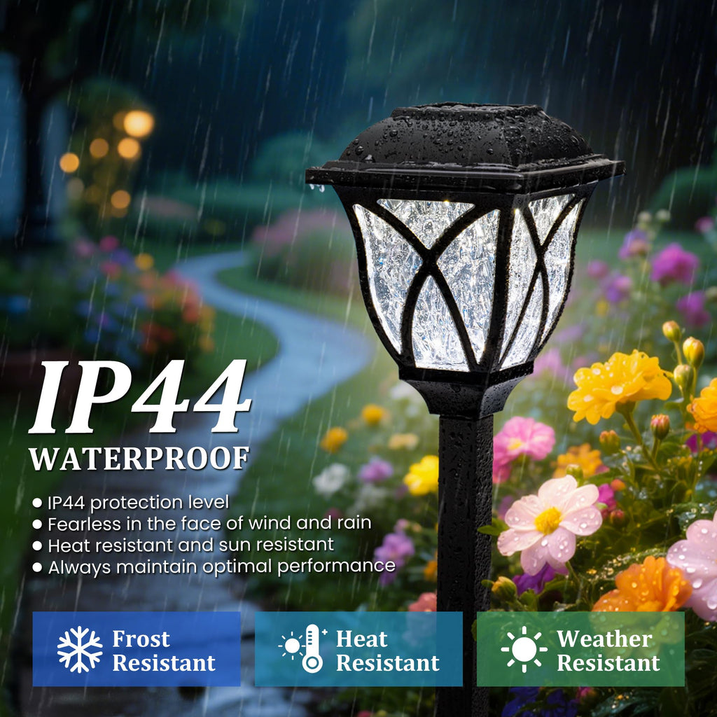 GIGALUMI 6 Pack Solar Lights Outdoor Waterproof, LED Solar Garden Lights