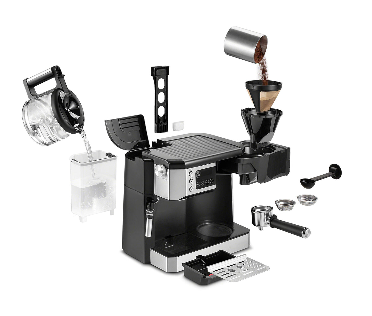 De'Longhi Stilosa Compact Manual Espresso Machine, Manual Milk Frother