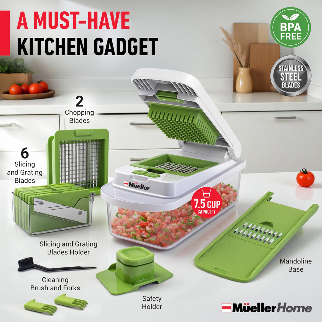 Mueller The Real Original Pro Vegetable Chopper & Mandoline Slicer, 10-in-1