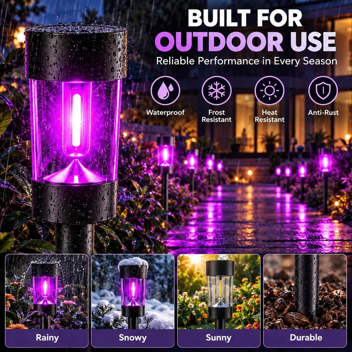 Eyrosa Christmas Solar Pathway Lights, 12 Pack Candy Cane Outdoor Lights