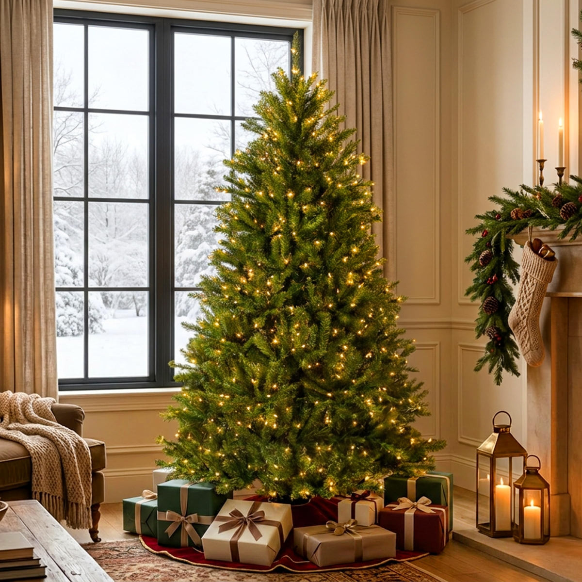 National Tree Company 12ft Pre-Lit Dunhill Fir Artificial Christmas Tree