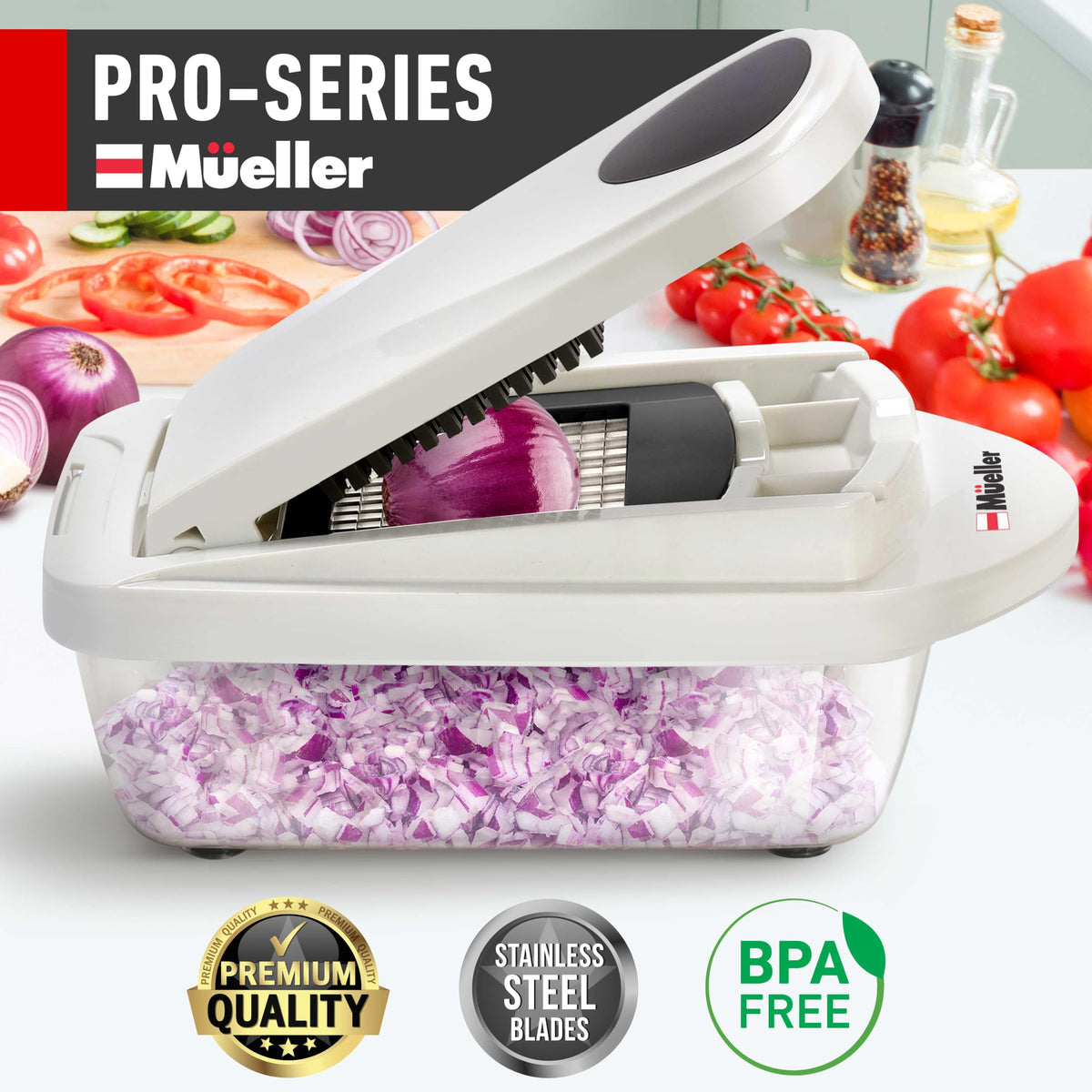 Mueller The Real Original Pro Vegetable Chopper & Mandoline Slicer, 10-in-1