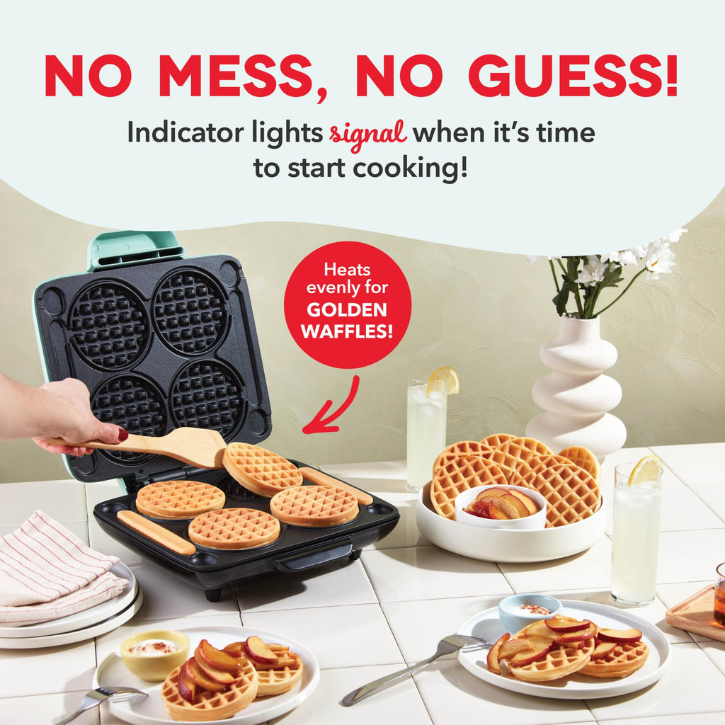 Dash Multi Mini Waffle Maker, Makes 4 Waffles at Once, Graphite