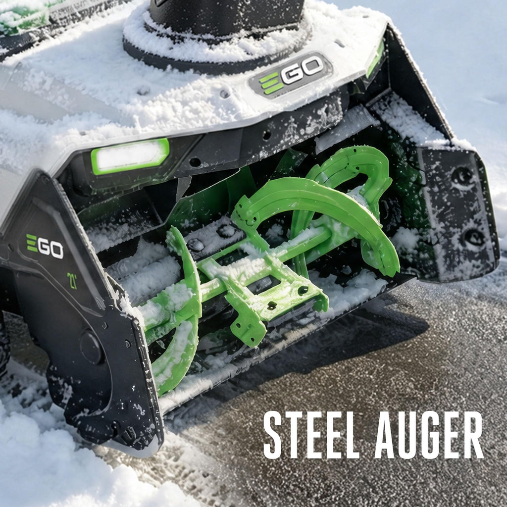 EGO Power+ 21" Electric Snow Blower, Gray/Black, Cordless Steel Auger, Includes (2) 56V 5.0Ah Batteries and Dual Port Charger, SNT2112