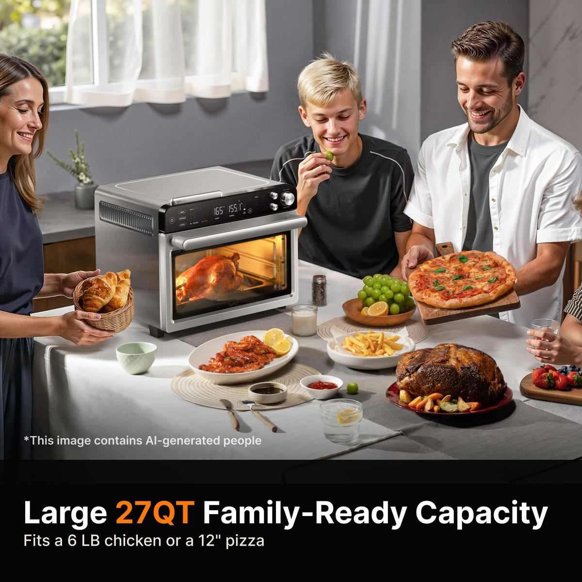 Typhur Sync Air Fryer Oven, Smart AI Wireless Probe, 360° Turbo Convection