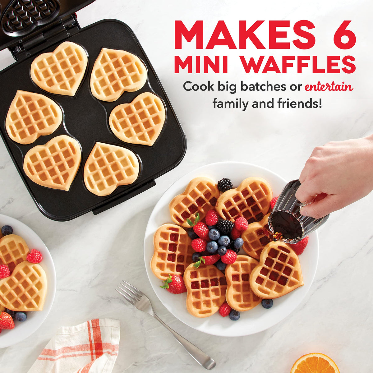 Dash Multi Mini Waffle Maker, Makes 4 Waffles at Once, Graphite