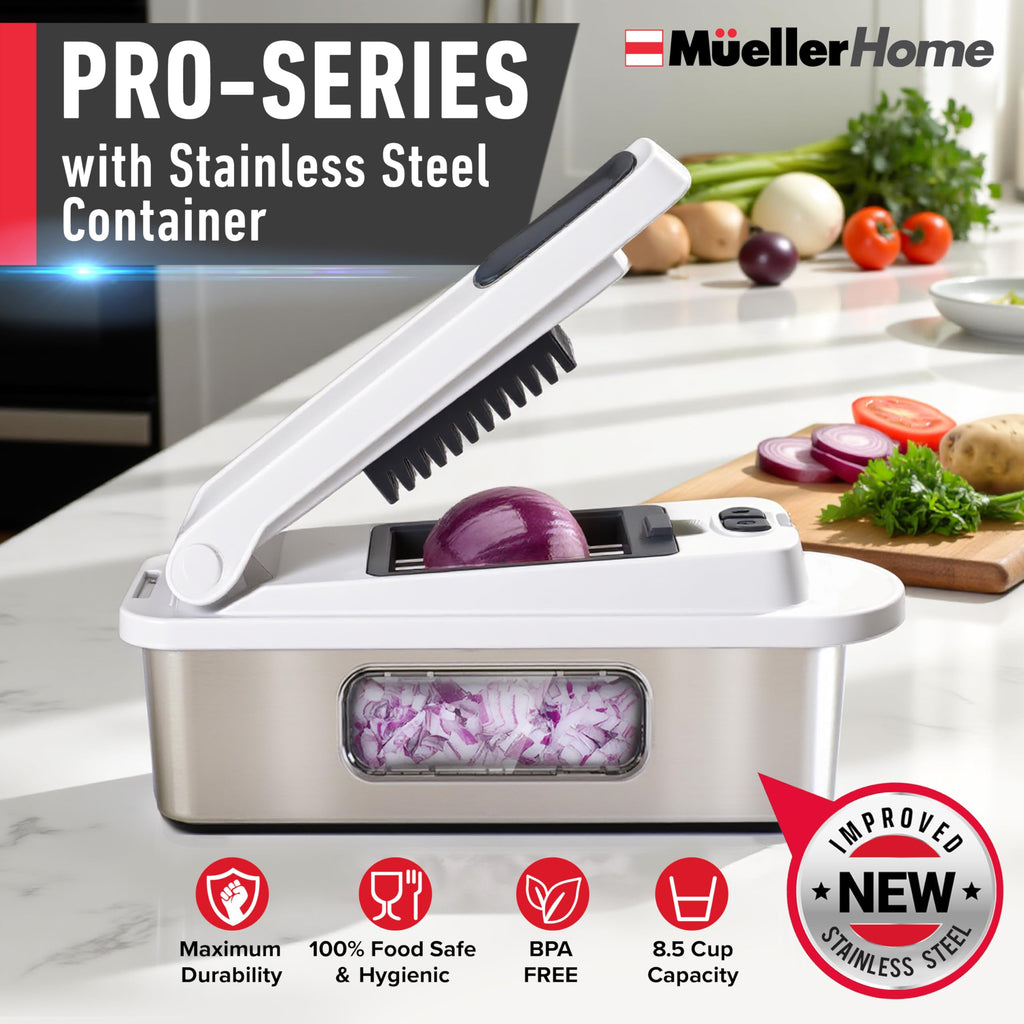 Mueller The Real Original Pro Vegetable Chopper & Mandoline Slicer, 10-in-1