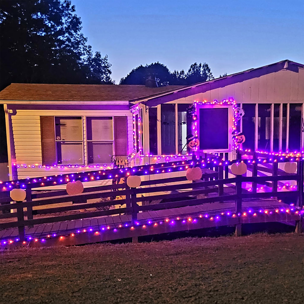 TW SHINE Halloween Lights, 400 LED 132FT Outdoor Halloween Lights Plug in with 8 Modes, Waterproof Christmas Light Outdoor, Indoor Decorations for Party Yard Haunted House Decor, Purple