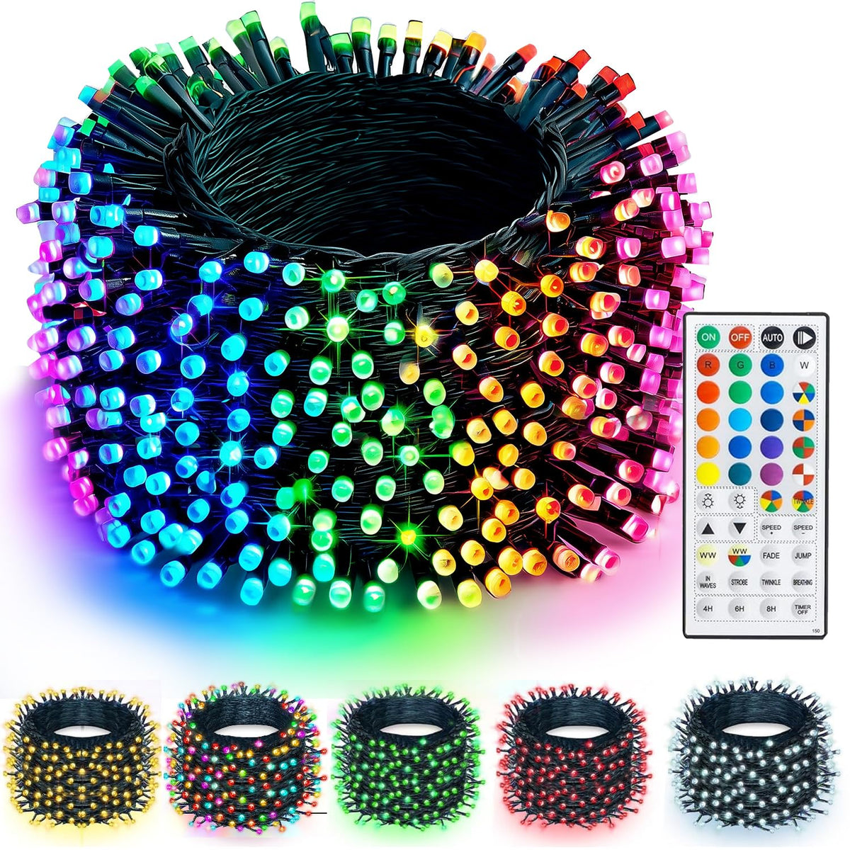 TW SHINE Halloween Lights, 400 LED 132FT Outdoor Halloween Lights Plug in with 8 Modes, Waterproof Christmas Light Outdoor, Indoor Decorations for Party Yard Haunted House Decor, Purple