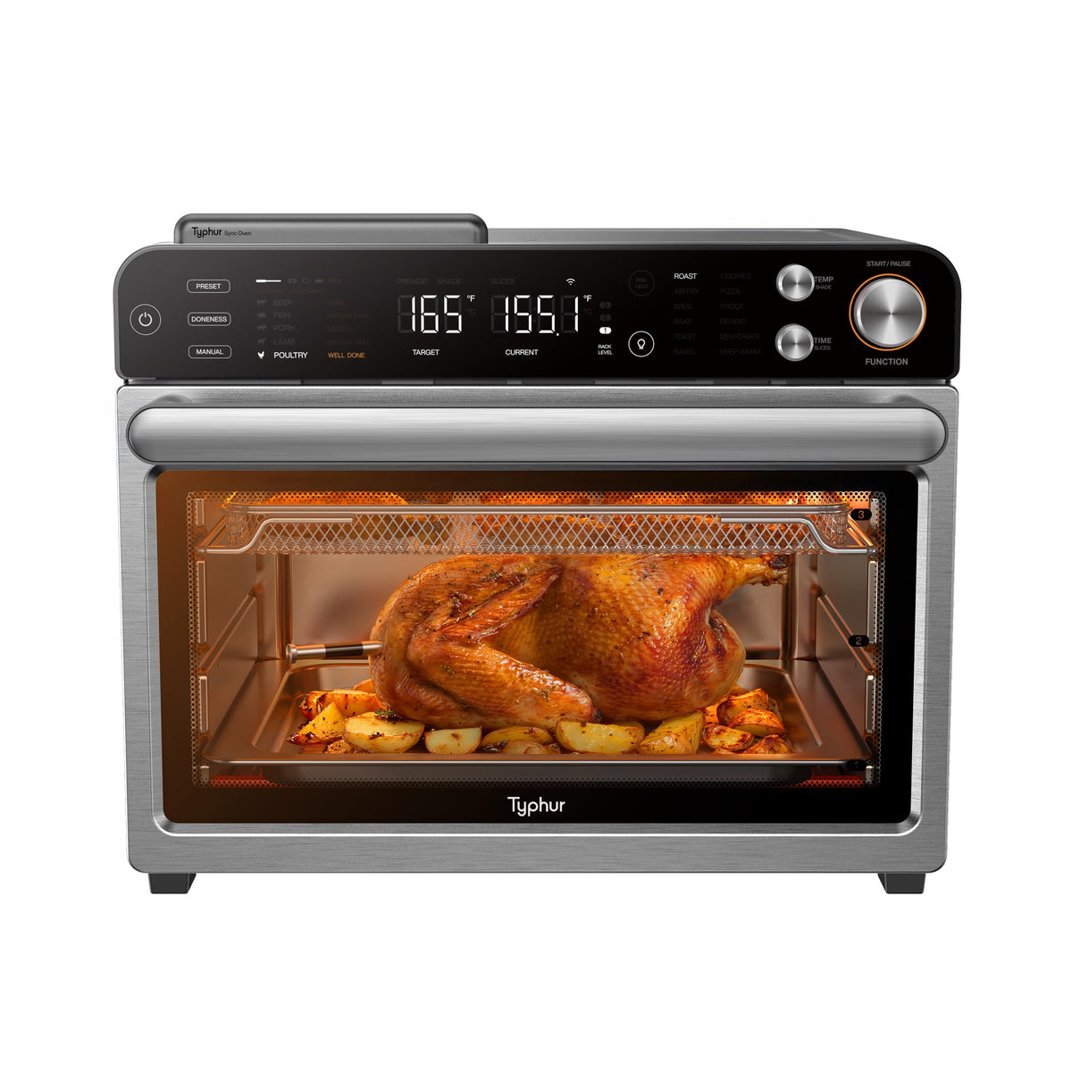 Typhur Sync Air Fryer Oven, Smart AI Wireless Probe, 360° Turbo Convection