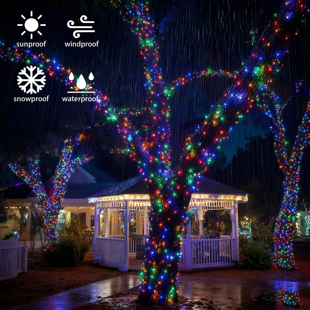 TW SHINE Halloween Lights, 400 LED 132FT Outdoor Halloween Lights Plug in with 8 Modes, Waterproof Christmas Light Outdoor, Indoor Decorations for Party Yard Haunted House Decor, Purple
