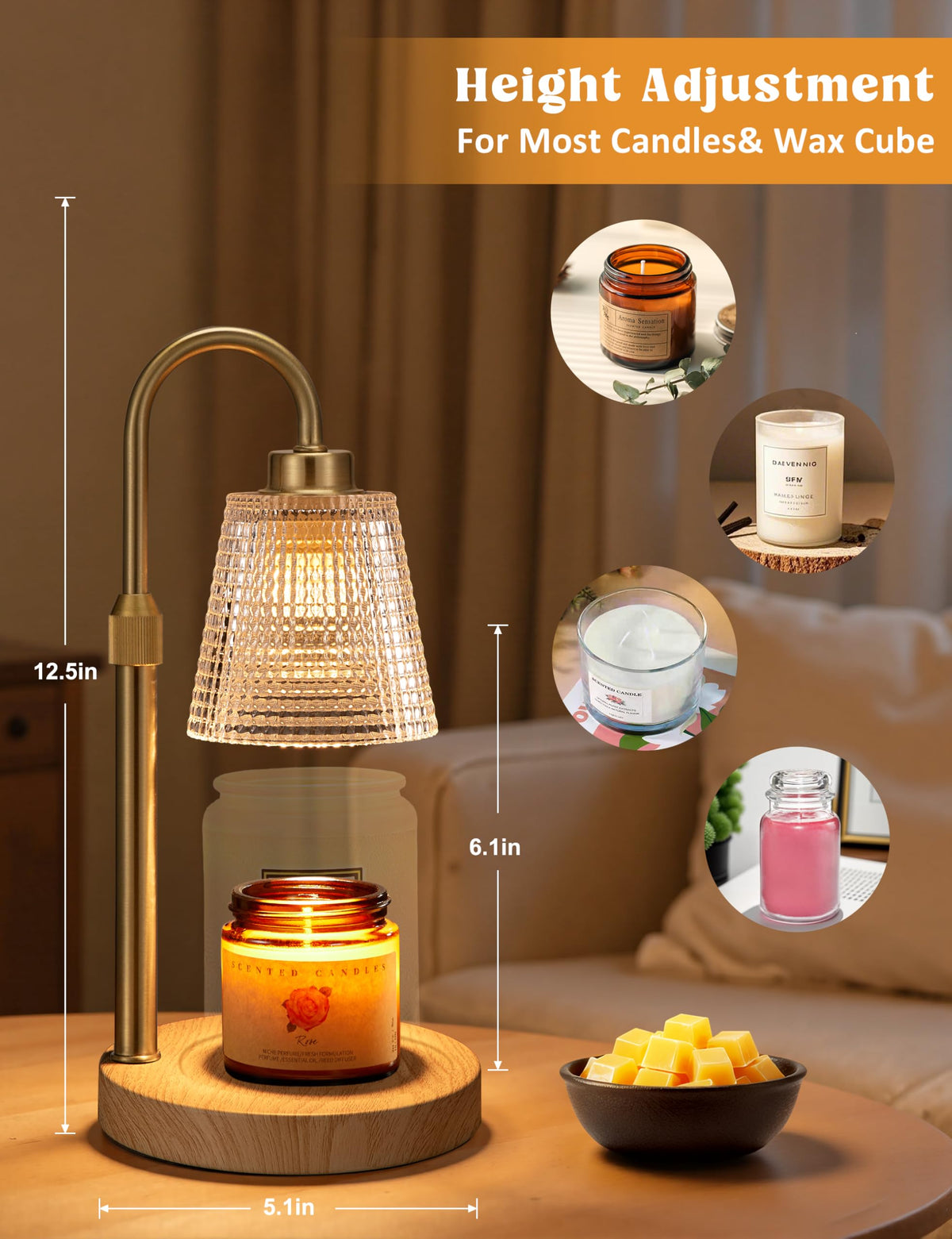 Innqoo Candle Warmer Lamp with Timer Home Decor Birthday Gifts for Women