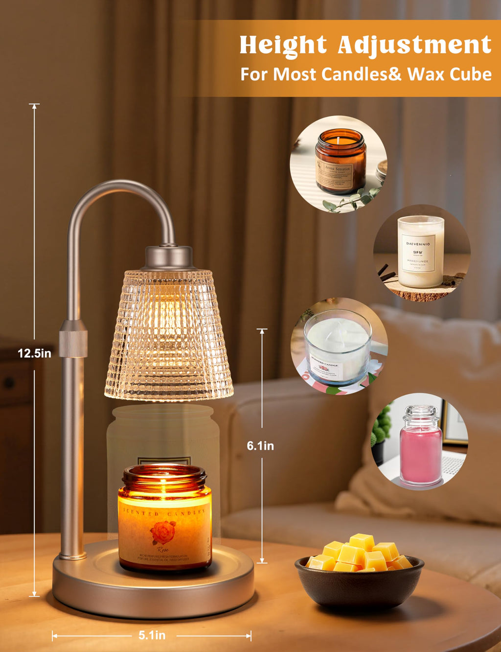 Innqoo Candle Warmer Lamp with Timer Home Decor Birthday Gifts for Women