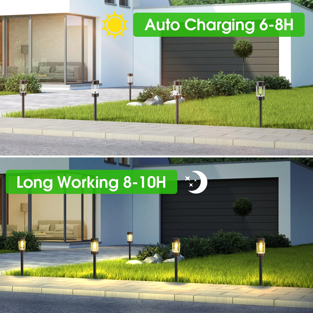 Eyrosa Christmas Solar Pathway Lights, 12 Pack Candy Cane Outdoor Lights