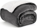 Bedsure GentleSoft Sherpa Fleece Twin Size Blanket for Couch, Non-Heated, Thick and Warm Throw for Women and Men, Soft Fuzzy Plush Twin Blanket for Winter, Charcoal, 60x80 Inches
