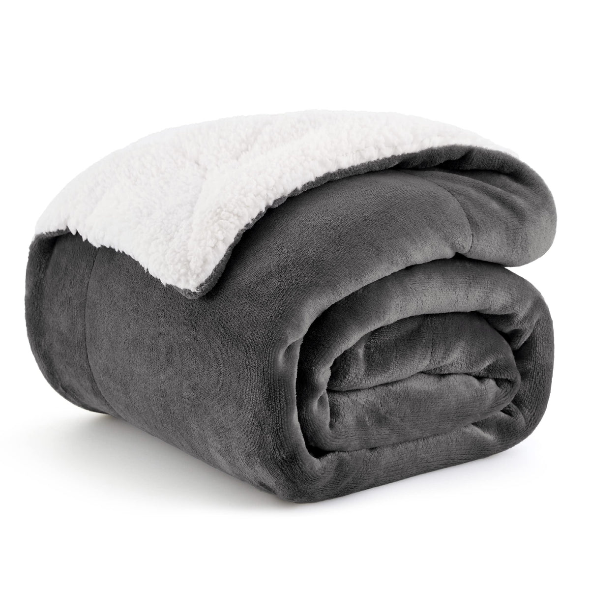 Bedsure GentleSoft Sherpa Fleece Twin Size Blanket for Couch, Non-Heated, Thick and Warm Throw for Women and Men, Soft Fuzzy Plush Twin Blanket for Winter, Charcoal, 60x80 Inches