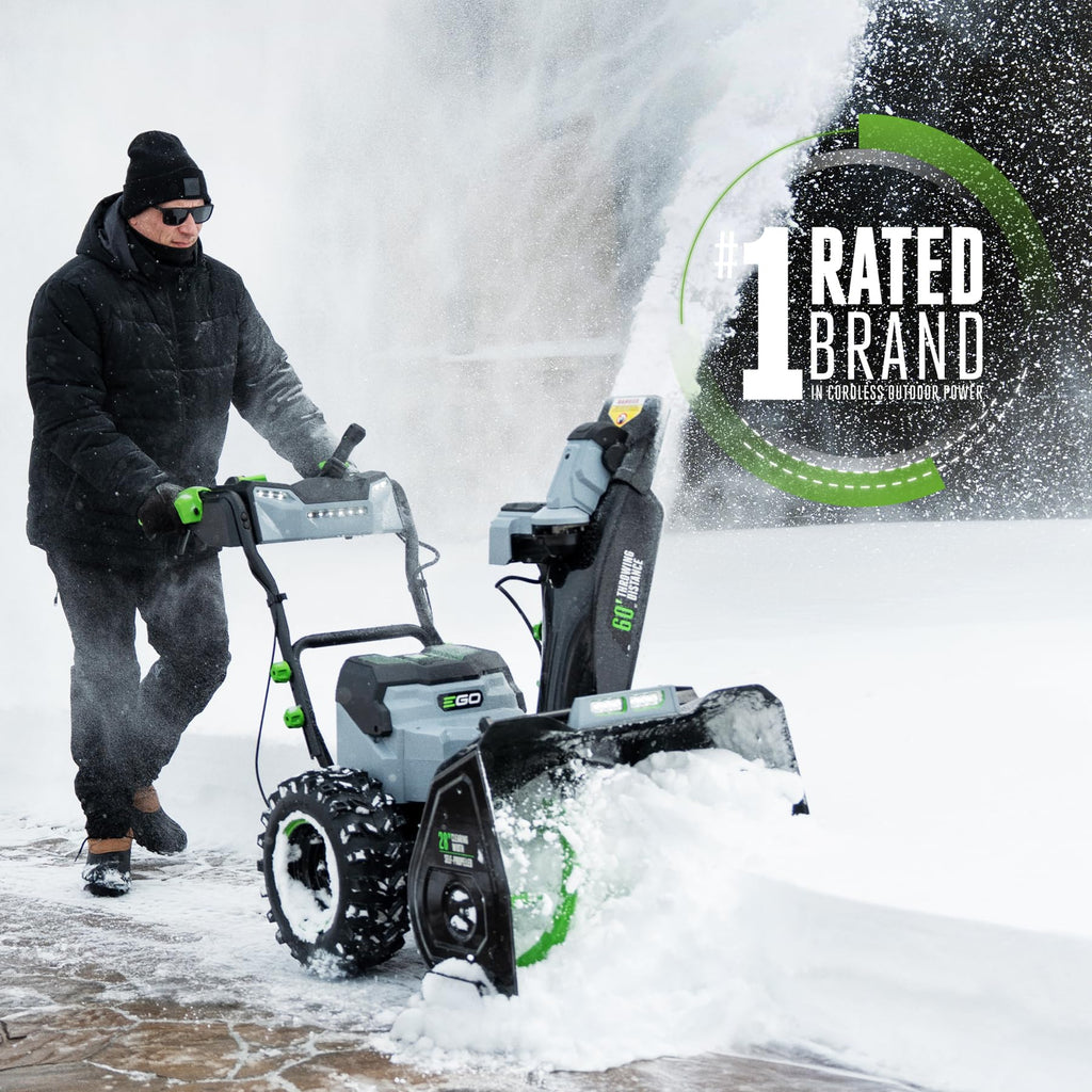 EGO Power+ 21" Electric Snow Blower, Gray/Black, Cordless Steel Auger, Includes (2) 56V 5.0Ah Batteries and Dual Port Charger, SNT2112