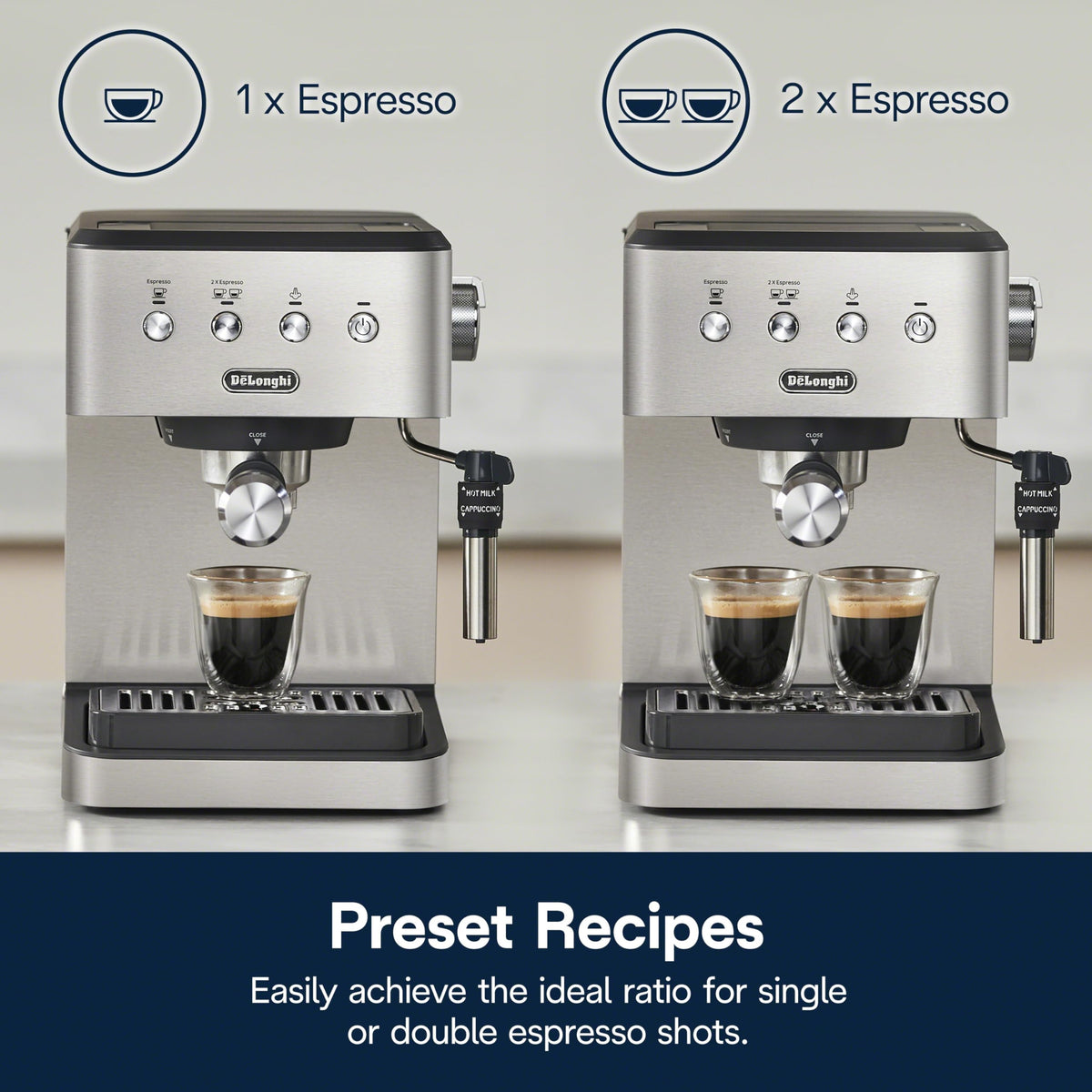 De'Longhi Stilosa Compact Manual Espresso Machine, Manual Milk Frother