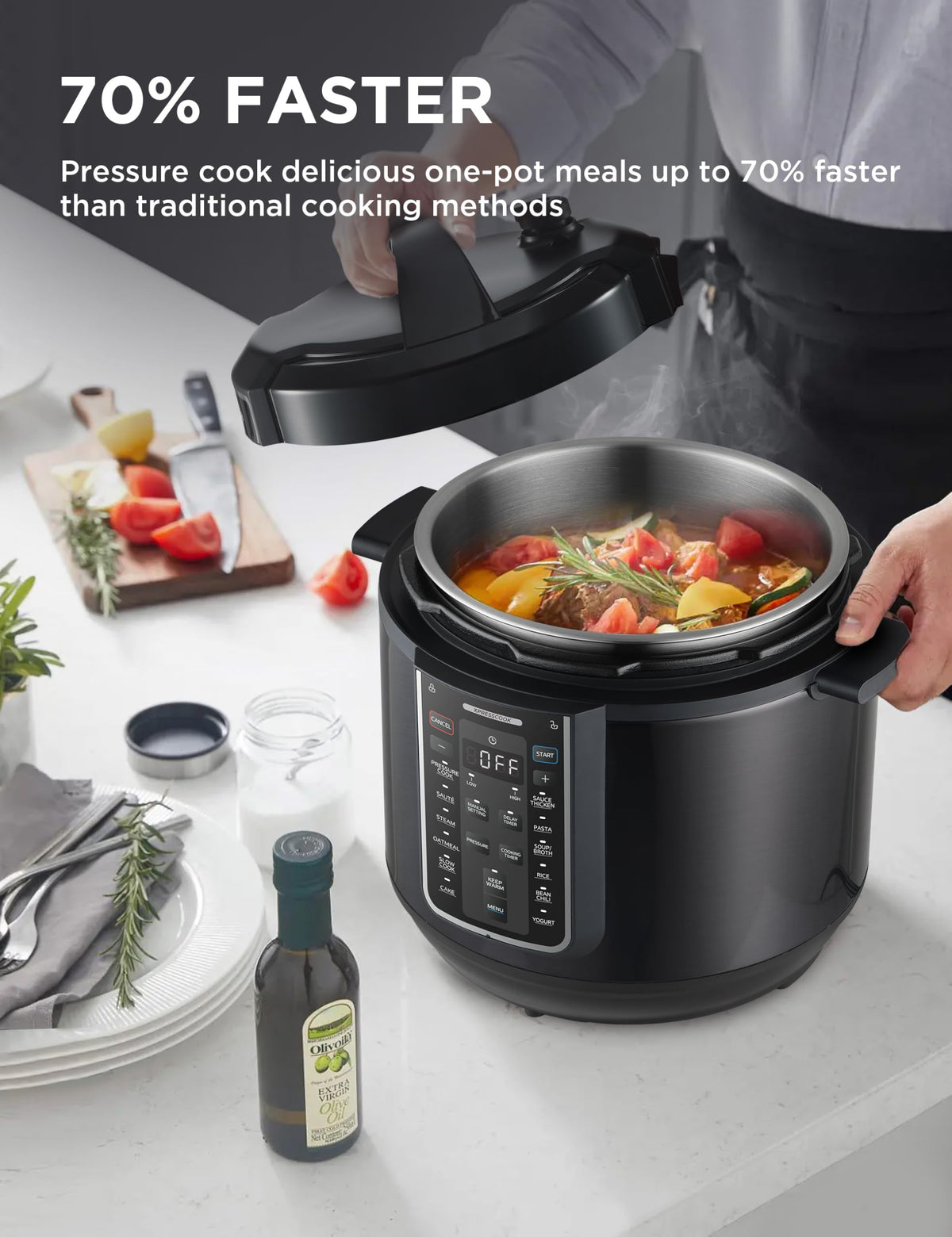 Midea 12-in-1 Electric Pressure Cooker, 6 Quarts, 12 Presets, Multi-Functional Programmable Slow Cooker, Rice Cooker, Steamer, Sauté Pan, Yogurt Maker, and More, Stainless Steel