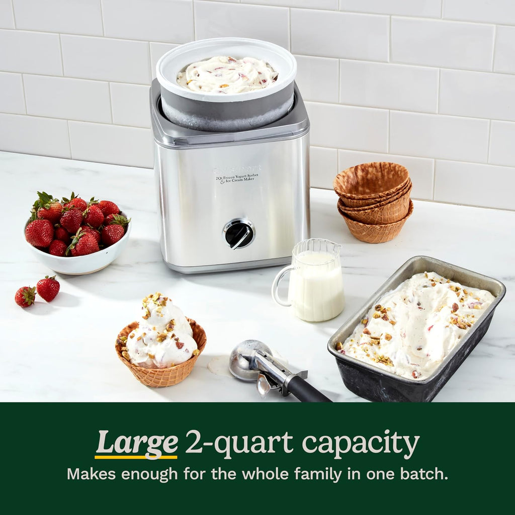 Cuisinart Ice Cream Maker Machine, Fully Automatic, 2 qt, ICE-30BCP1ES