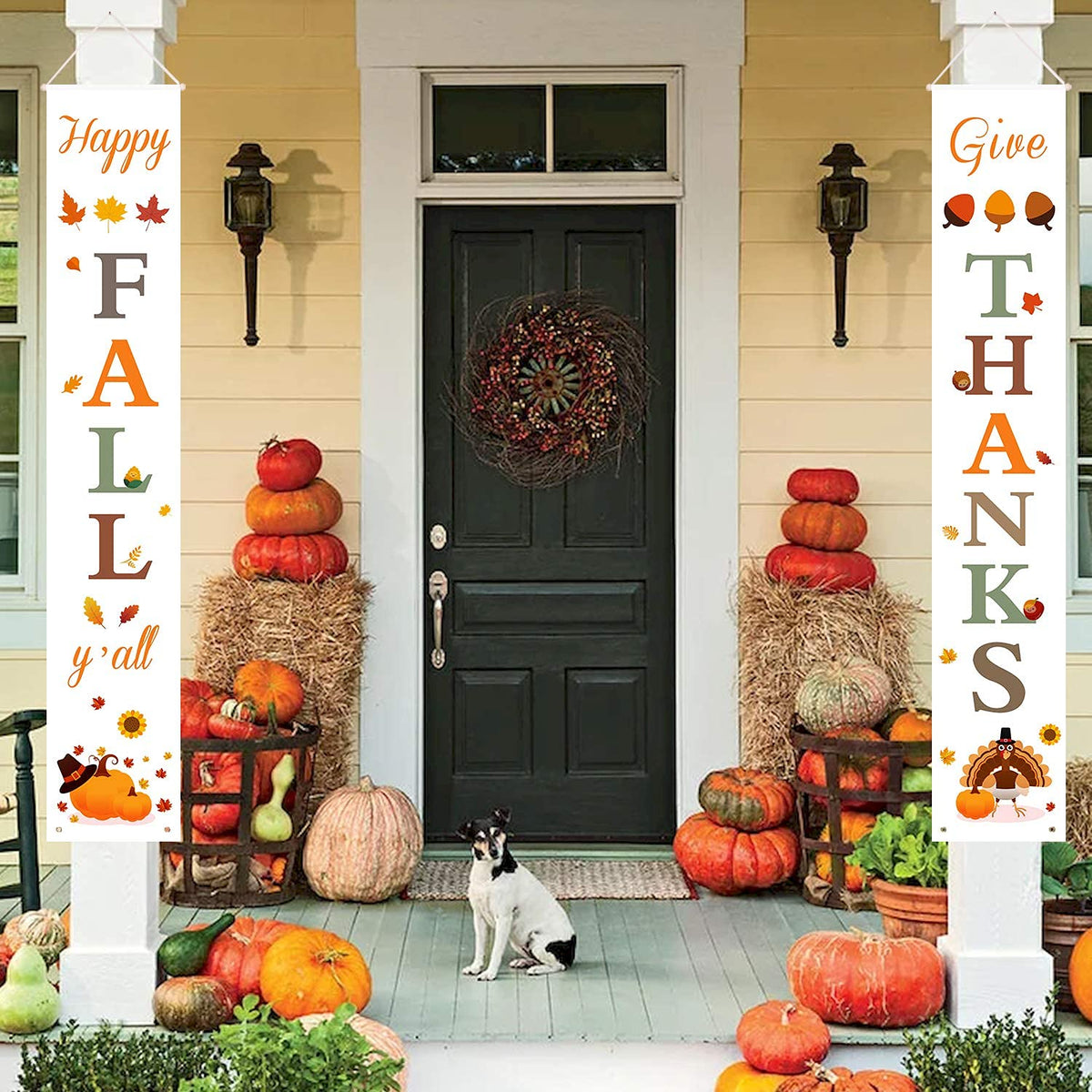 DAZONGE Halloween Porch Banners for Hanging Decorations Indoor Outdoor