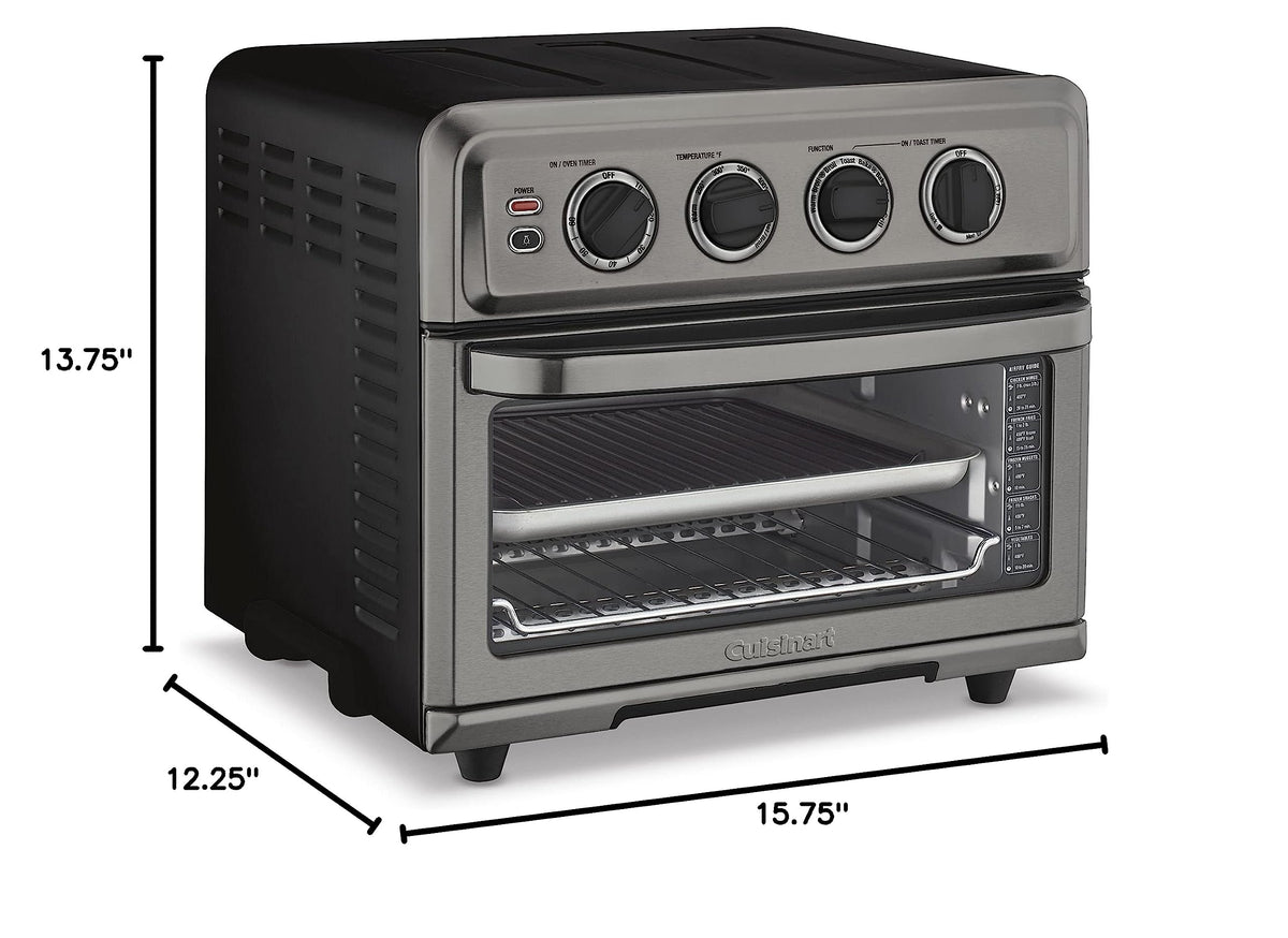 Cuisinart Air Fryer Toaster Oven, 1800W, 8-in-1 with Air Fry, Convection, Broil & Warm, 0.6 Cubic Feet, 60-Minute Timer, TOA-70NAS, Stainless Steel