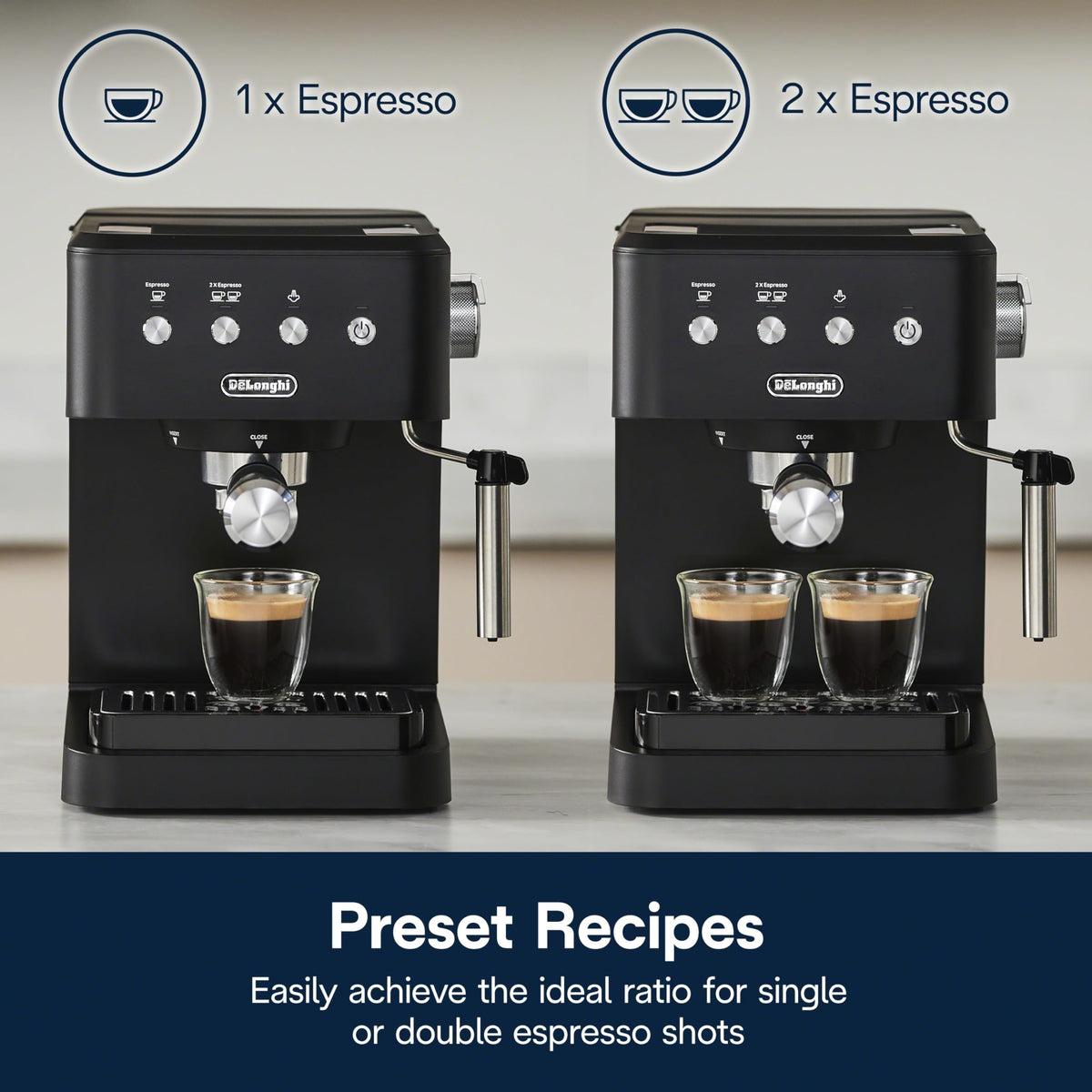 De'Longhi Stilosa Compact Manual Espresso Machine, Manual Milk Frother