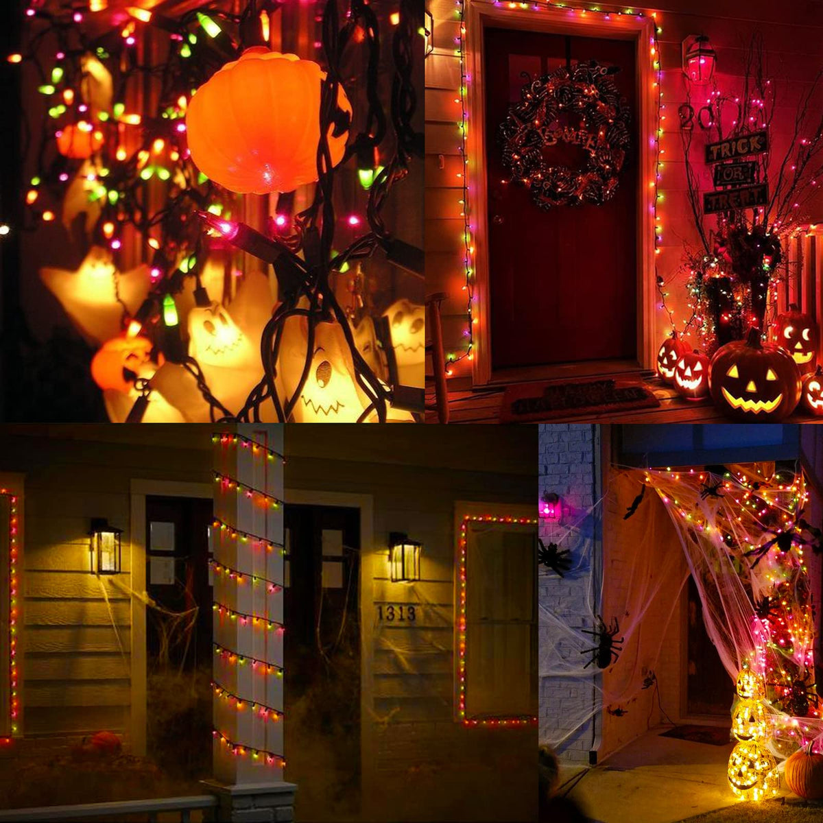Brizled Orange Halloween Lights, 21.3ft 100-ct Incandescent Halloween String Lights Connectable, UL Certified Orange Light String, Black Wire Mini Light Set for Fall Season Holiday Thanksgiving Tree