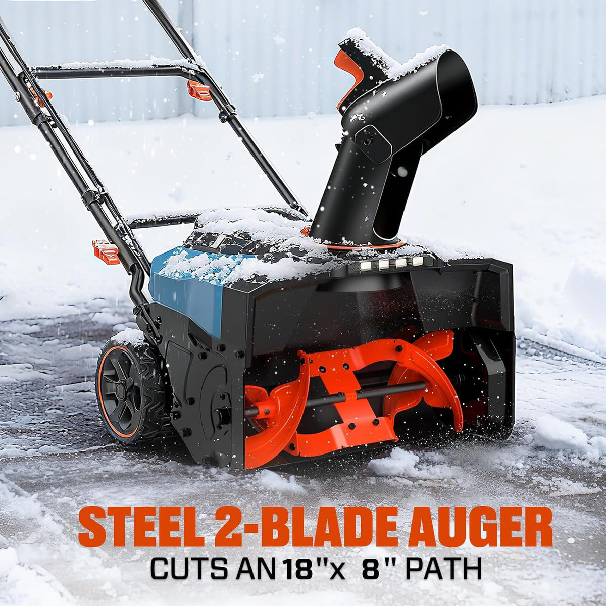 SENIX 40V 21-Inch Cordless Snow Blower with Variable-Speed Steel Auger