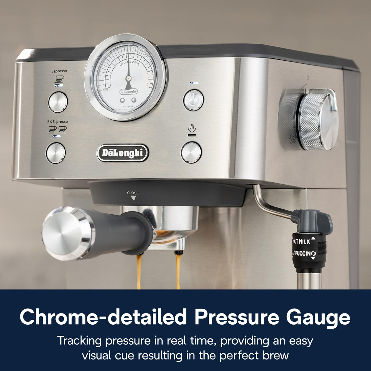 De'Longhi Stilosa Compact Manual Espresso Machine, Manual Milk Frother