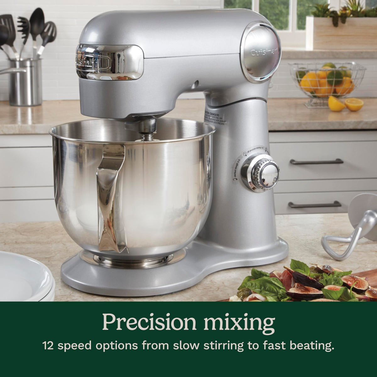 Cuisinart Stand Mixer, 12 Speed, 5.5 Quart Stainless Steel Bowl, Chef’s Whisk, Mixing Paddle, Dough Hook, Splash Guard w/ Pour Spout, Ruby Red, SM-50R, Manual