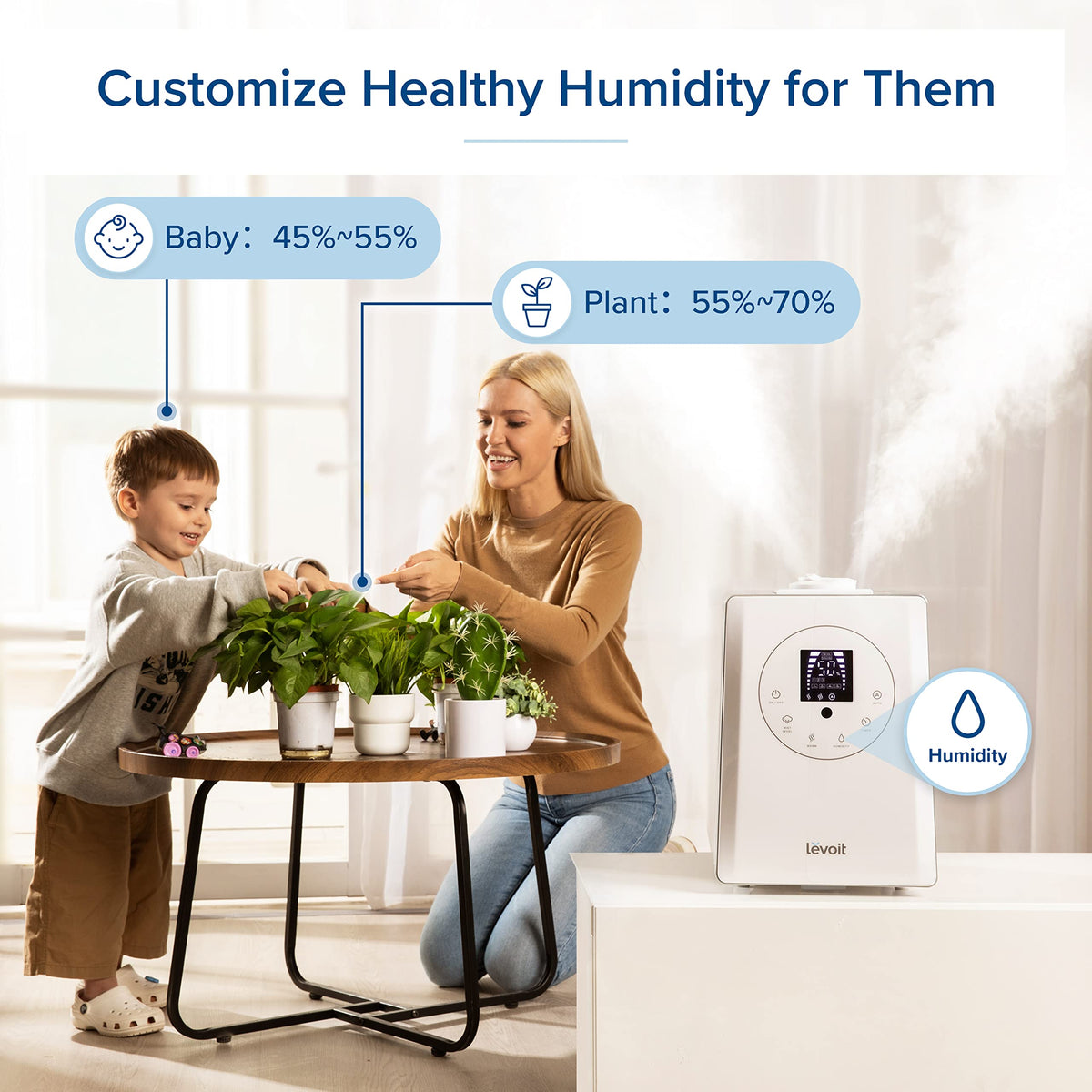Levoit OasisMist 1000S (10L) Smart Humidifier for Home Large Room Bedroom