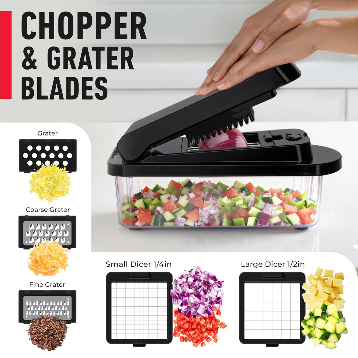 Mueller The Real Original Pro Vegetable Chopper & Mandoline Slicer, 10-in-1
