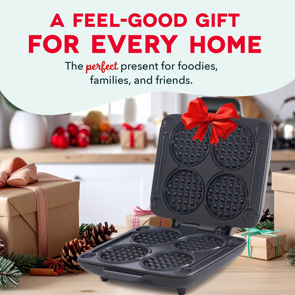 Dash Multi Mini Waffle Maker, Makes 4 Waffles at Once, Graphite