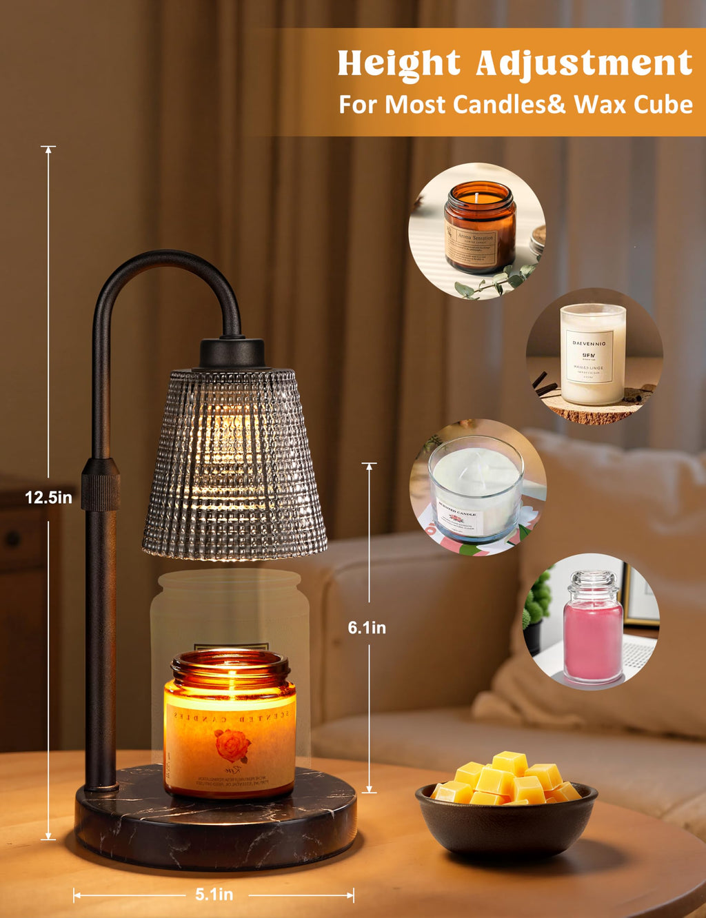 Innqoo Candle Warmer Lamp with Timer Home Decor Birthday Gifts for Women