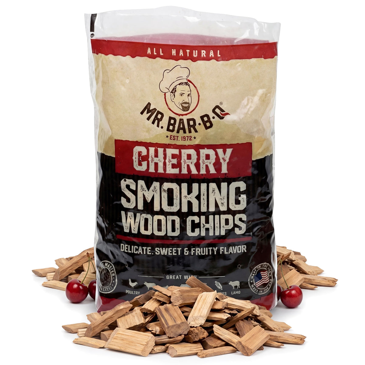 Mr. Bar-B-Q Apple Wood Smoker Chips, 100% Natural Flavor, 1.8 Lb Bag