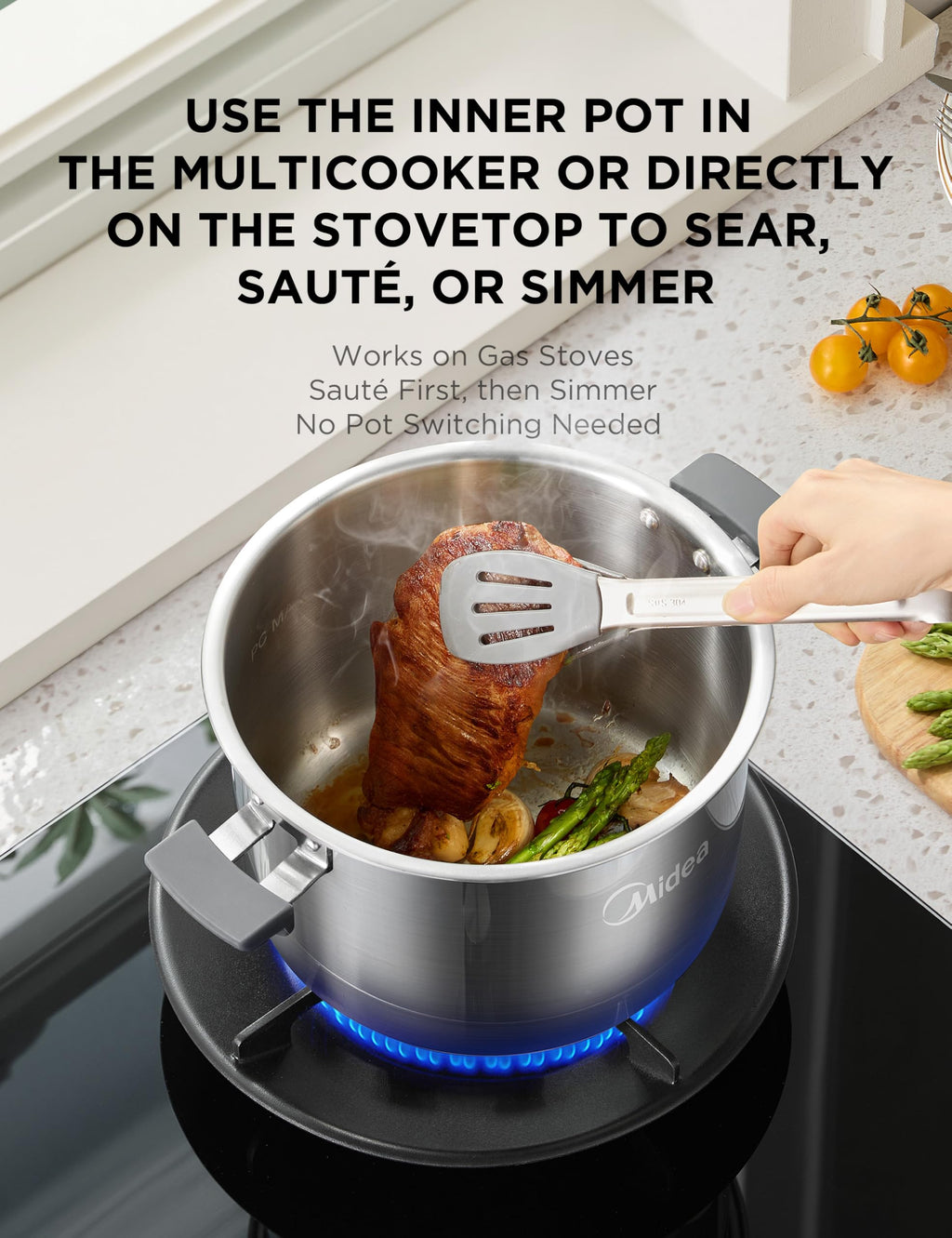 Midea 12-in-1 Electric Pressure Cooker, 6 Quarts, 12 Presets, Multi-Functional Programmable Slow Cooker, Rice Cooker, Steamer, Sauté Pan, Yogurt Maker, and More, Stainless Steel