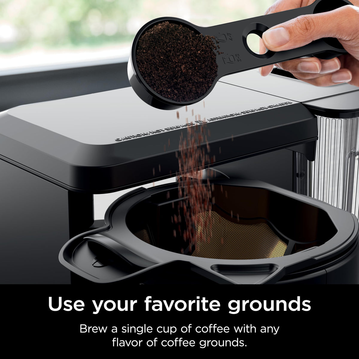 Ninja Coffee Maker, 10-Cup Carafe, Fold-Away Frother, Black, CM401