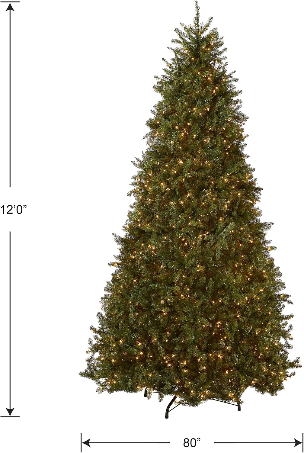 National Tree Company 12ft Pre-Lit Dunhill Fir Artificial Christmas Tree